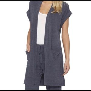 Barefoot Dreams CozyChic Sleeveless Cardigan.